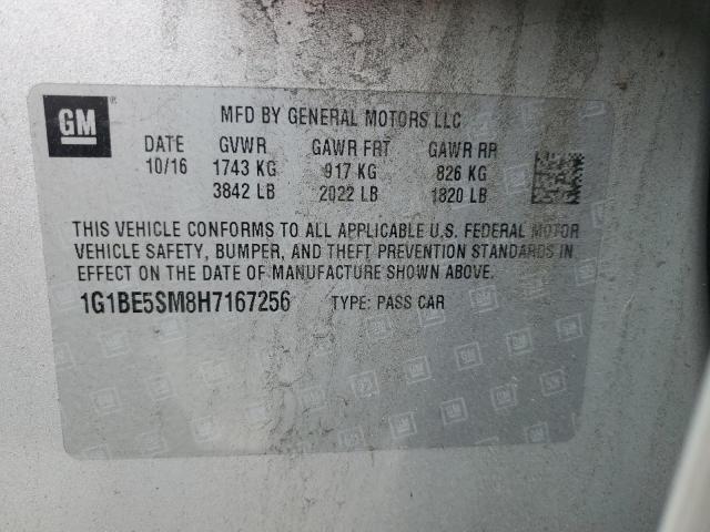 2017 CHEVROLET CRUZE LT 1G1BE5SM8H7167256