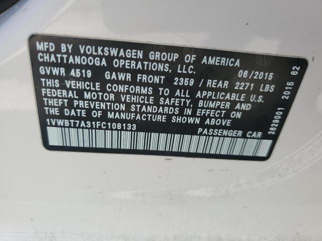 2015 VOLKSWAGEN PASSAT SE 1VWBT7A31FC108133