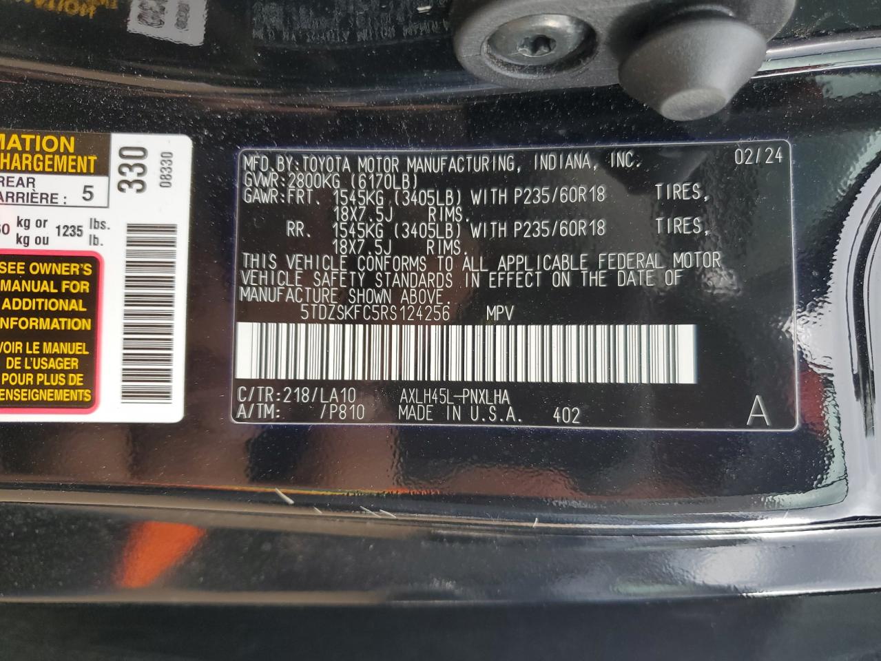 TOYOTA SIENNA LIMITED