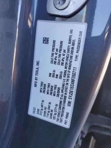 2022 TESLA MODEL 3 5YJ3E1EC4NF260711