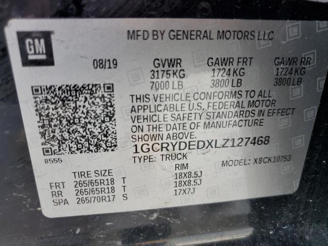 2020 CHEVROLET SILVERADO 1GCRYDEDXLZ127468