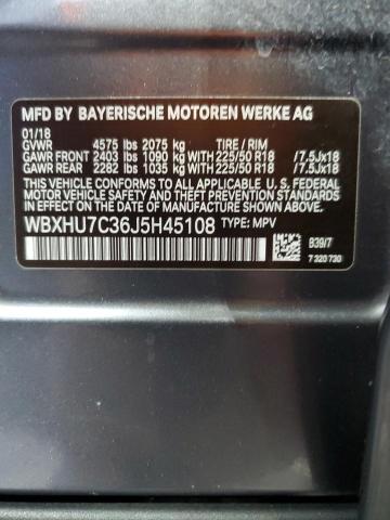 2018 BMW X1 SDRIVE2 WBXHU7C36J5H45108