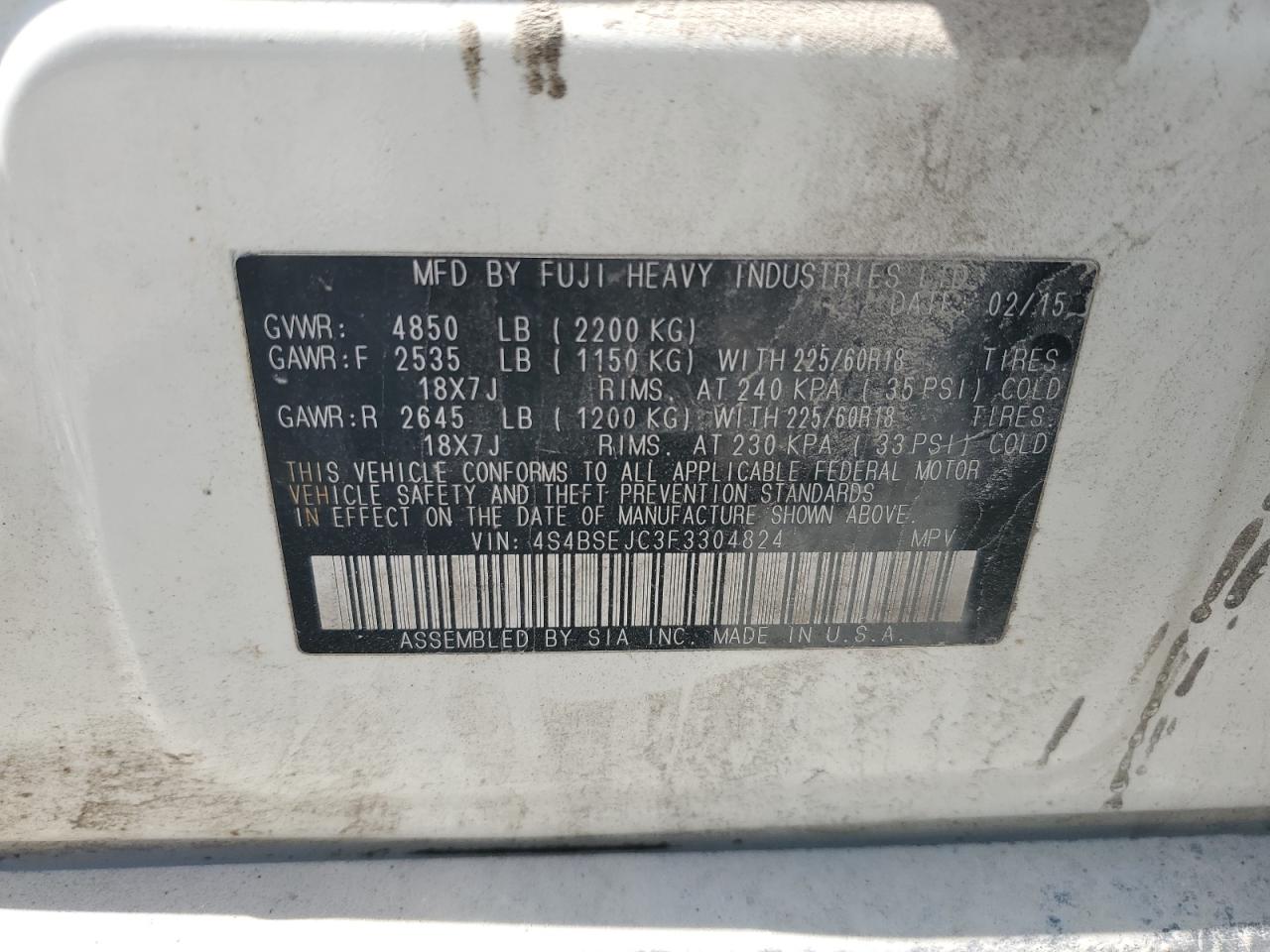 SUBARU OUTBACK 3.6R LIMITED