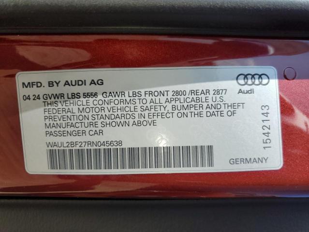 2024 AUDI A6 PREMIUM WAUL2BF27RN045638