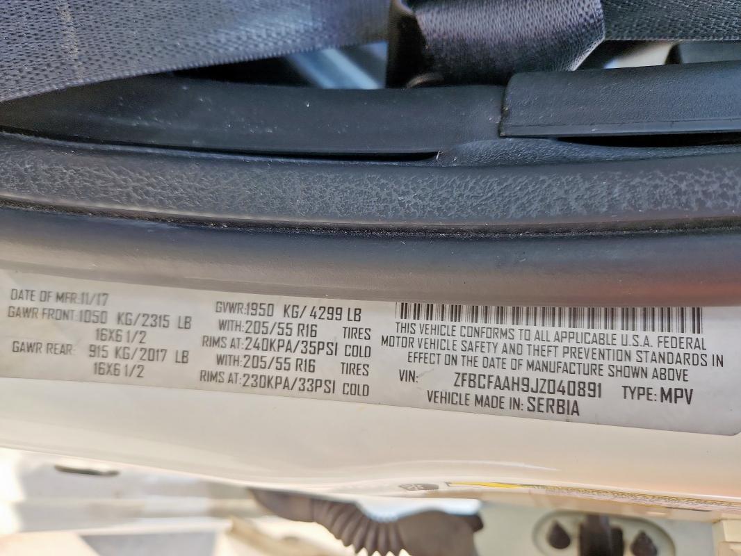 2018 FIAT 500L ZFBCFAAH9JZ040891