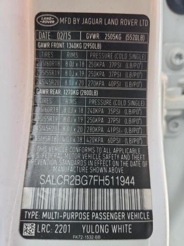 2015 LAND ROVER DISCOVERY - SALCR2BG7FH511944