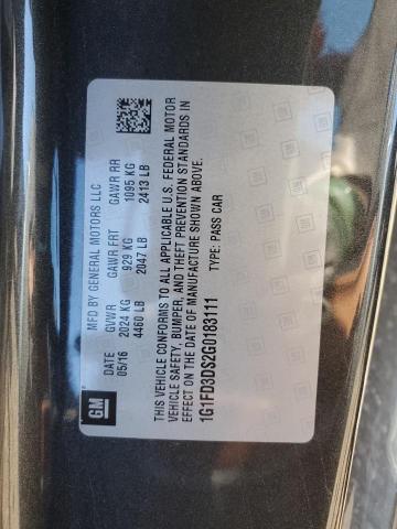 2016 CHEVROLET CAMARO LT - 1G1FD3DS2G0183111