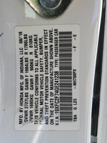 2016 HONDA CIVIC EX 19XFC2F74GE241238