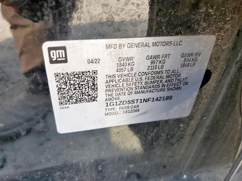 2022 CHEVROLET MALIBU LT - 1G1ZD5ST1NF142189