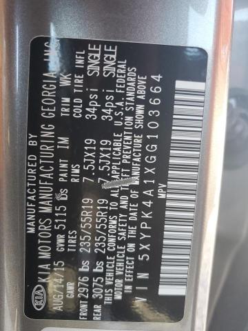2016 KIA SORENTO SX 5XYPK4A1XGG103664