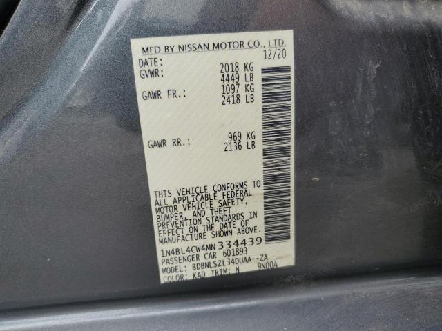 2021 NISSAN ALTIMA SR 1N4BL4CW4MN334439