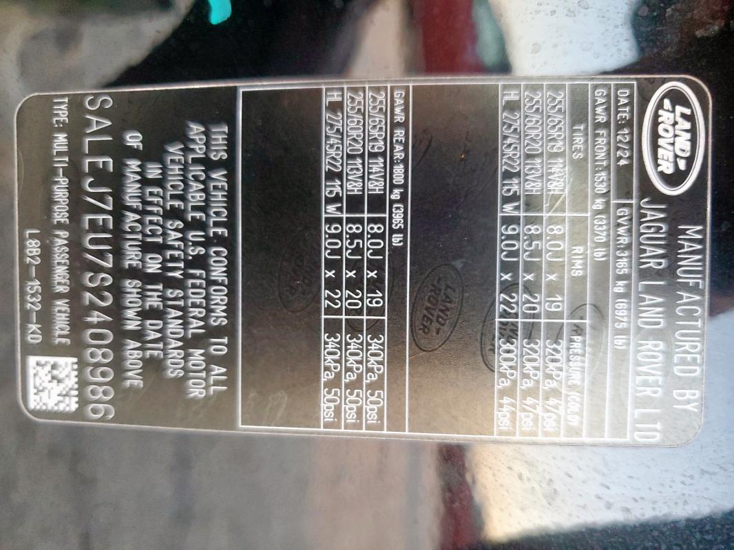 2025 LAND ROVER DEFENDER 1 SALEJ7EU7S2408986