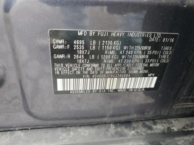 2016 SUBARU OUTBACK 2. 4S4BSBJC9G3280884