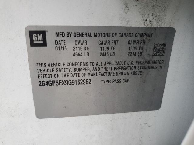 2016 BUICK REGAL PREMIUM 2G4GP5EX9G9162962