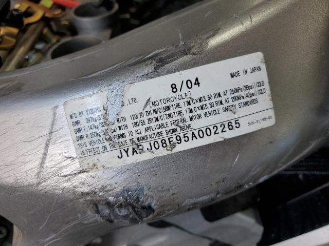 2005 YAMAHA FZ6 S JYARJ08E95A002265