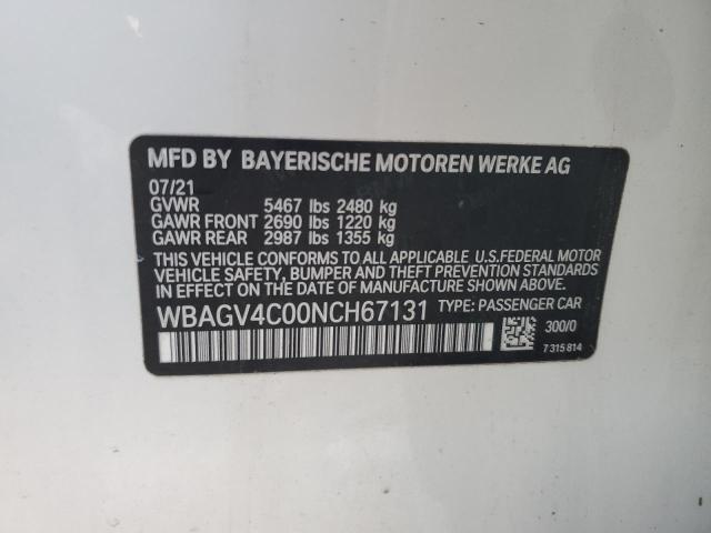 2022 BMW 840XI WBAGV4C00NCH67131