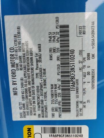 2022 FORD MUSTANG GT - 1FA6P8CF3N5110240