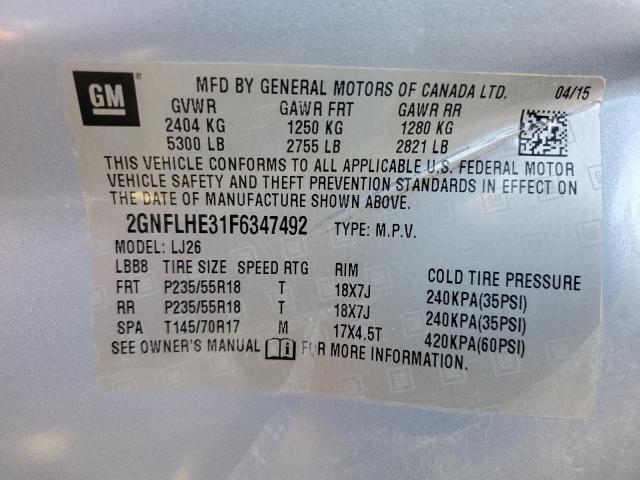 2015 CHEVROLET EQUINOX LTZ 2GNFLHE31F6347492