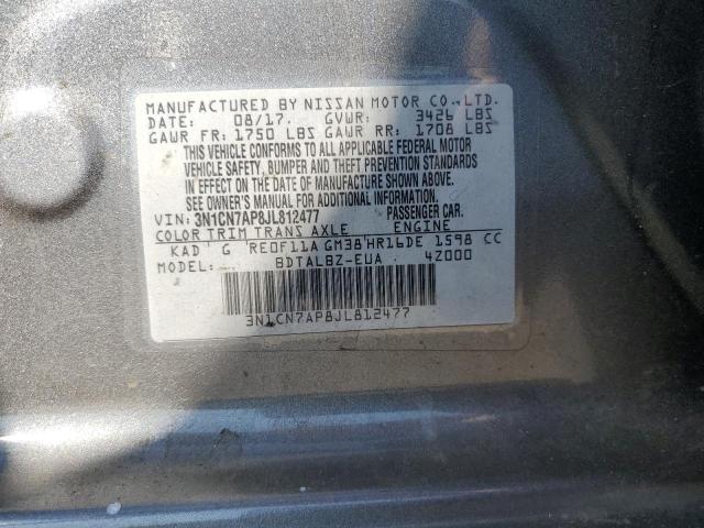 2018 NISSAN VERSA S 3N1CN7AP8JL812477