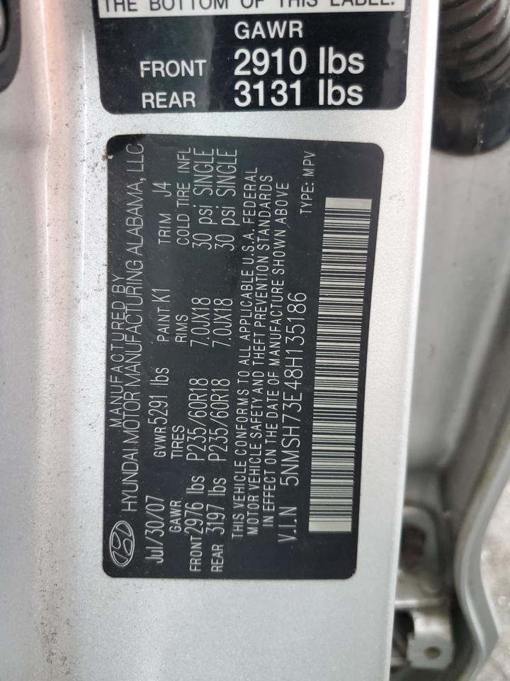 Lot #3296889943 2008 HYUNDAI SANTA FE S