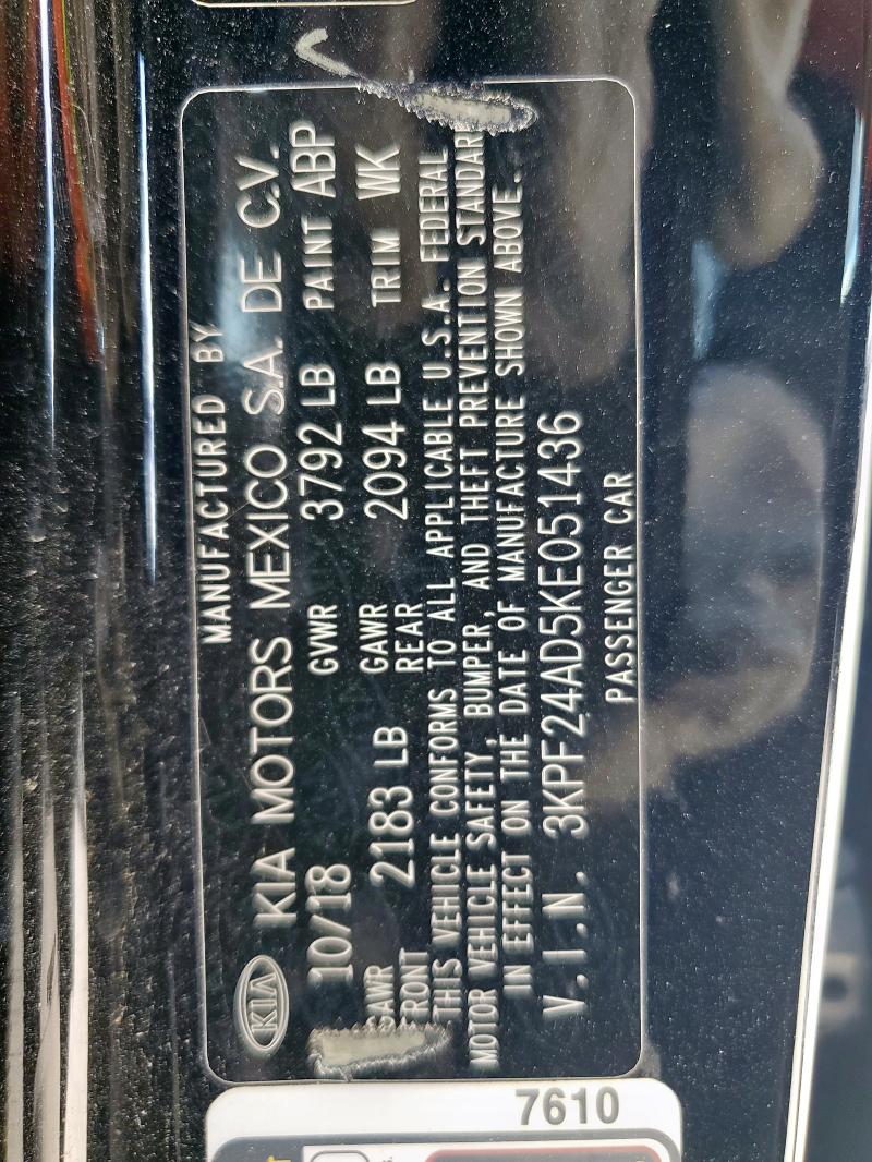 2019 KIA FORTE FE - 3KPF24AD5KE051436