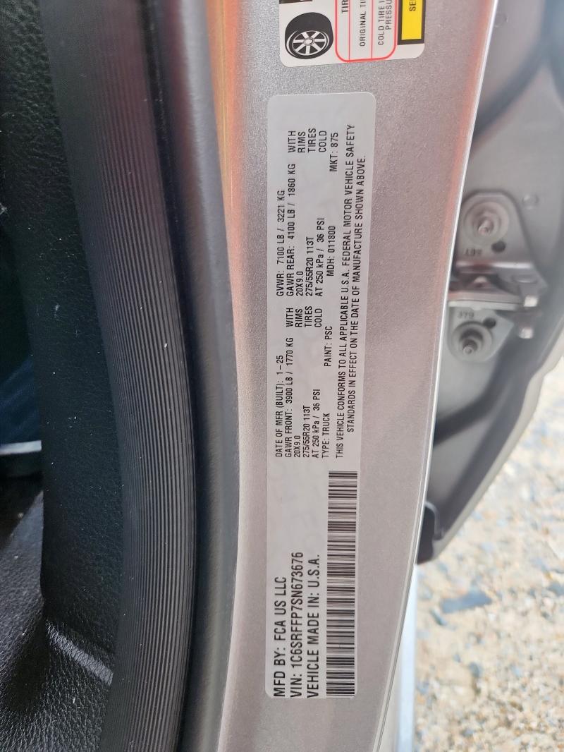 2025 RAM 1500 BIG H - 1C6SRFFP7SN673676
