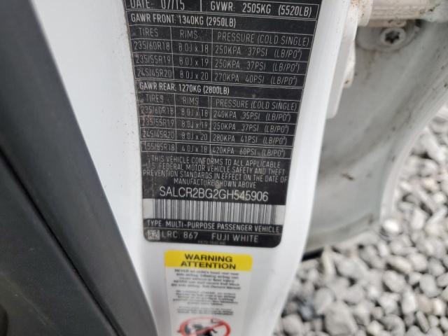 2016 LAND ROVER DISCOVERY SALCR2BG2GH545906
