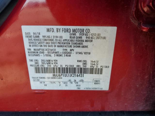 2018 FORD ECOSPORT S - MAJ6P1UL1JC216431