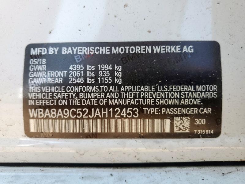 2018 BMW 320 I WBA8A9C52JAH12453