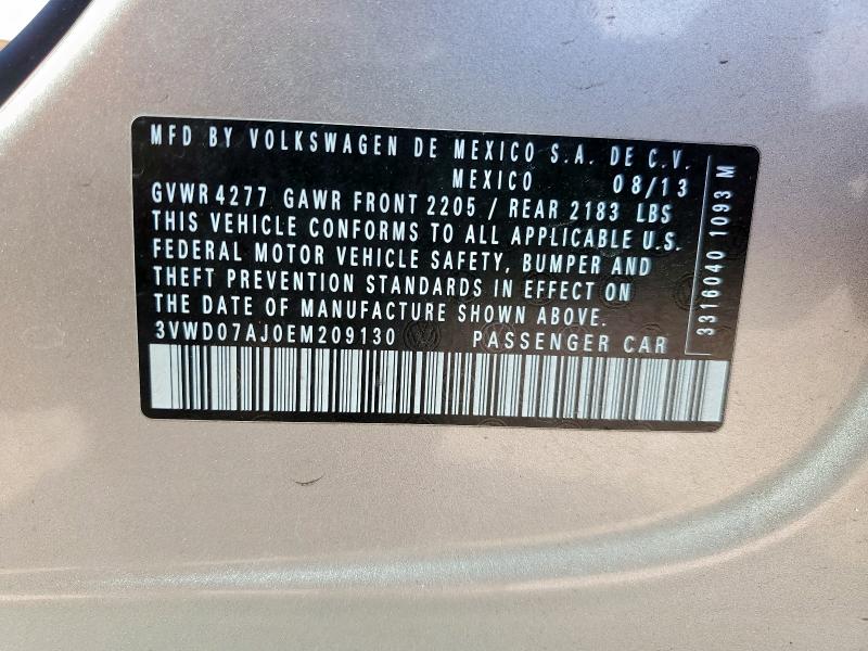 2014 VOLKSWAGEN JETTA SE - 3VWD07AJ0EM209130
