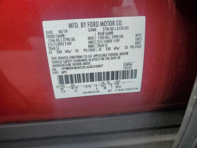 2020 FORD EXPLORER S 1FM5K8GC0LGA33067
