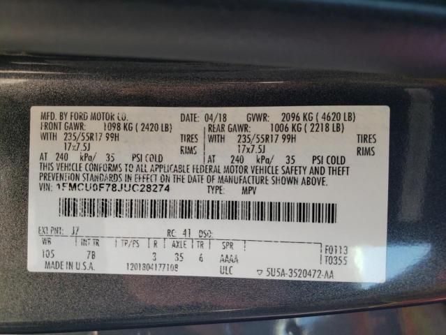 2018 FORD ESCAPE S 1FMCU0F78JUC28274