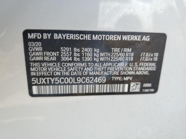 2020 BMW X3 XDRIVE3 5UXTY5C00L9C62469