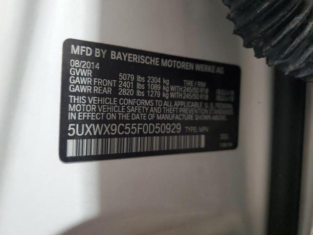 2015 BMW X3 XDRIVE2 5UXWX9C55F0D50929