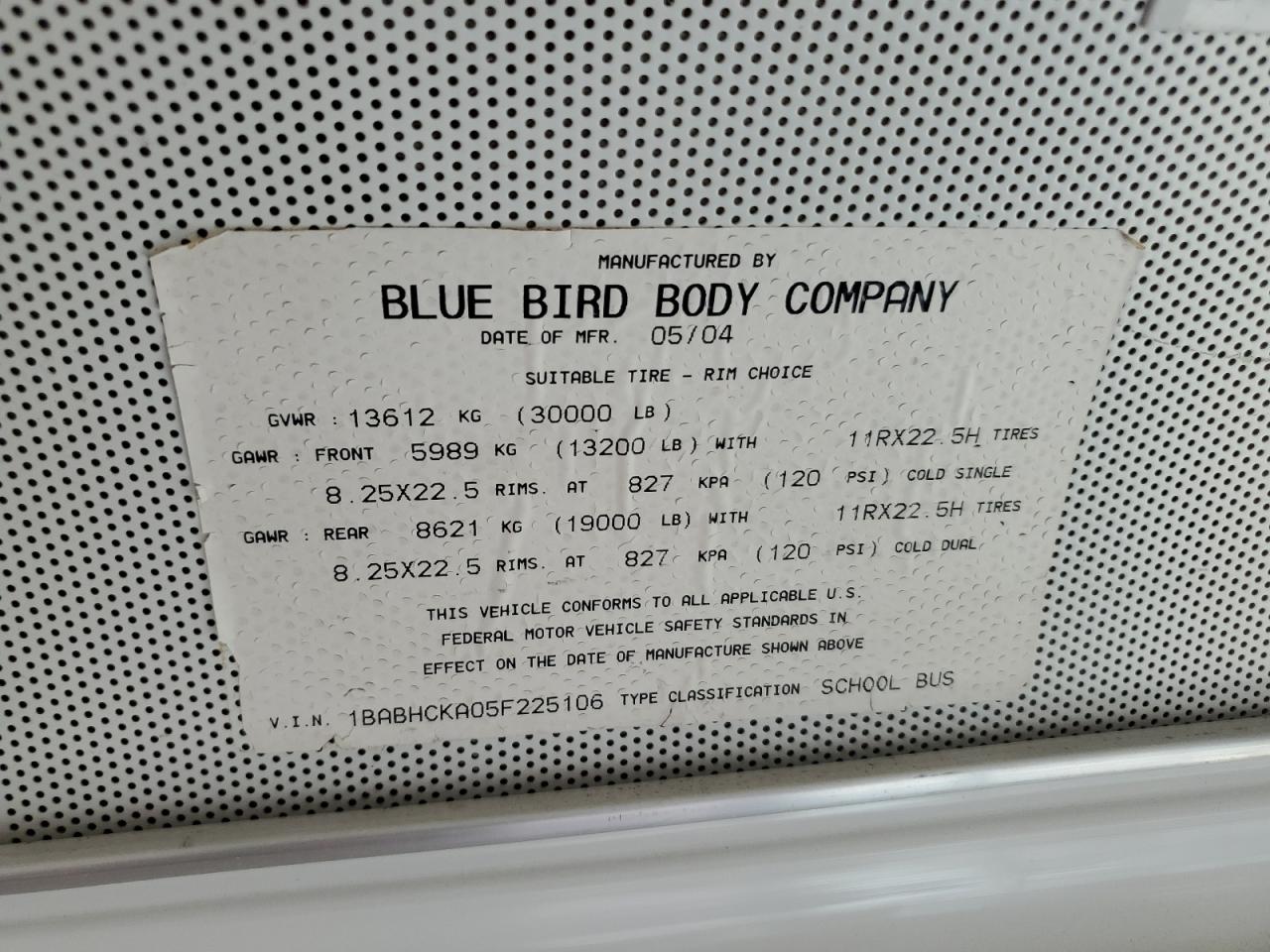 Lot #3280477144 2005 BLUE BIRD SCHOOL BUS / TRANSIT BUS