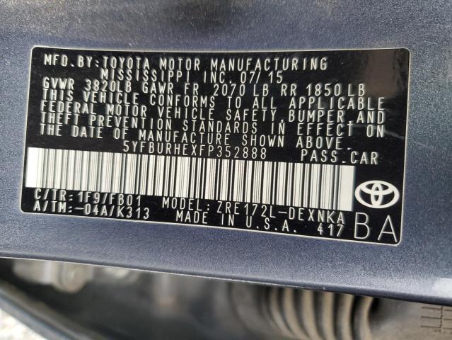 2015 TOYOTA COROLLA L - 5YFBURHEXFP352888