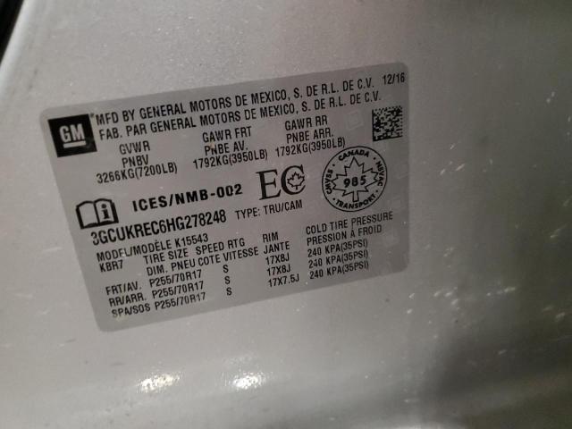 2017 CHEVROLET SILVERADO 3GCUKREC6HG278248