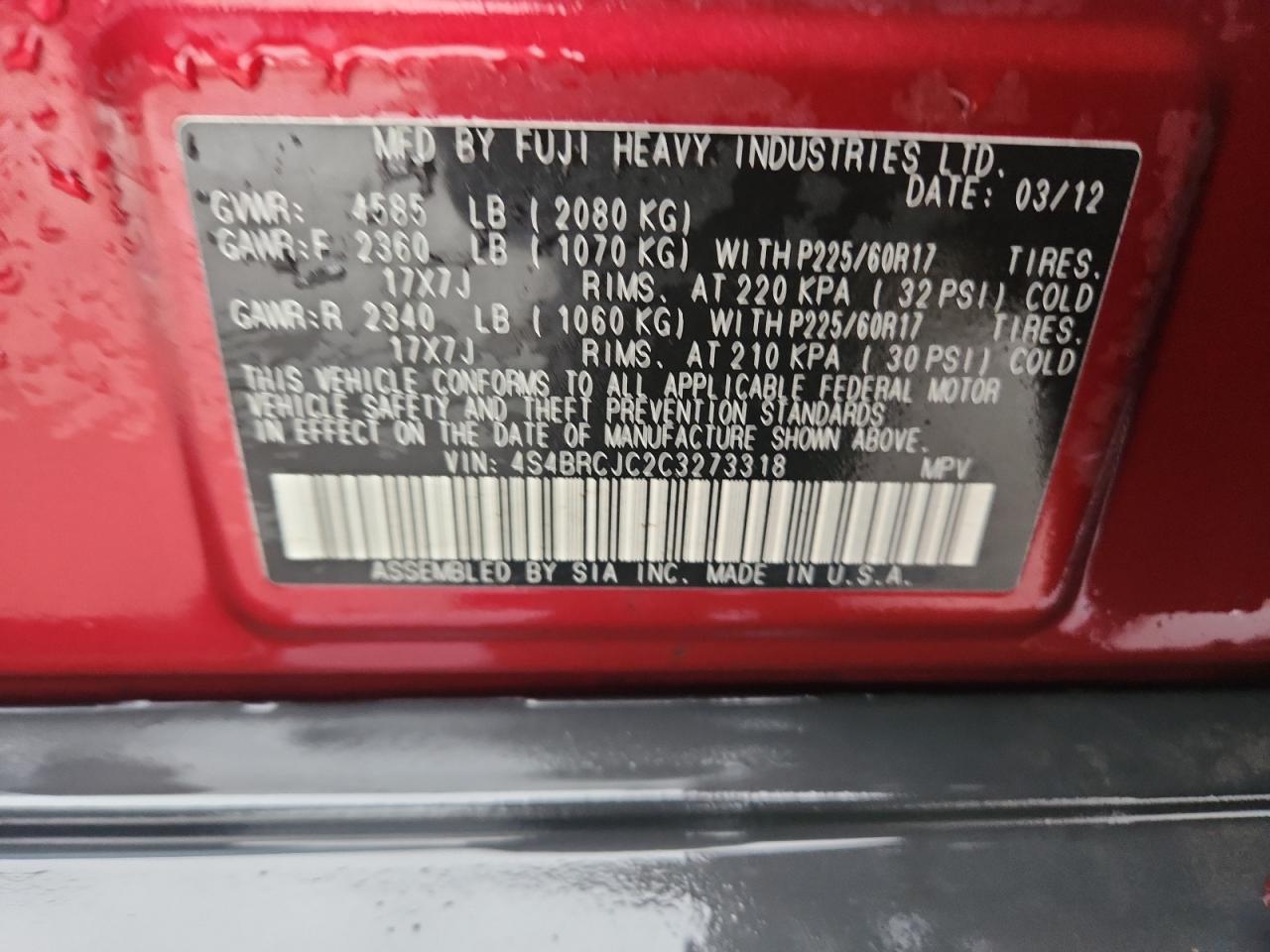 SUBARU OUTBACK 2.5I LIMITED