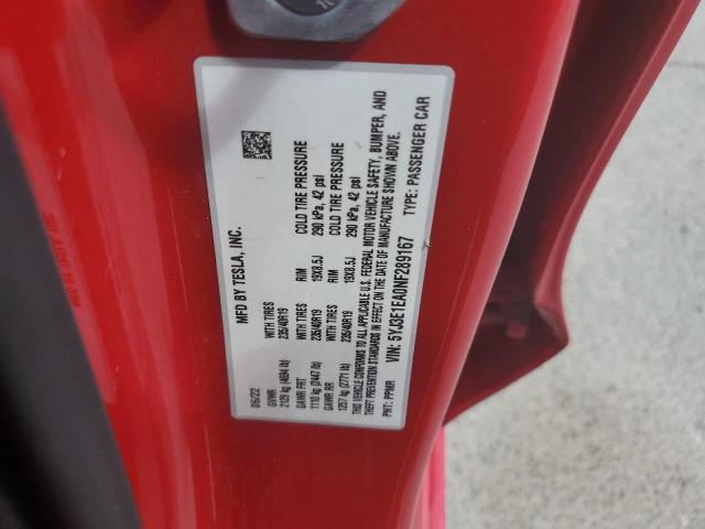 2022 TESLA MODEL 3 5YJ3E1EA0NF289167