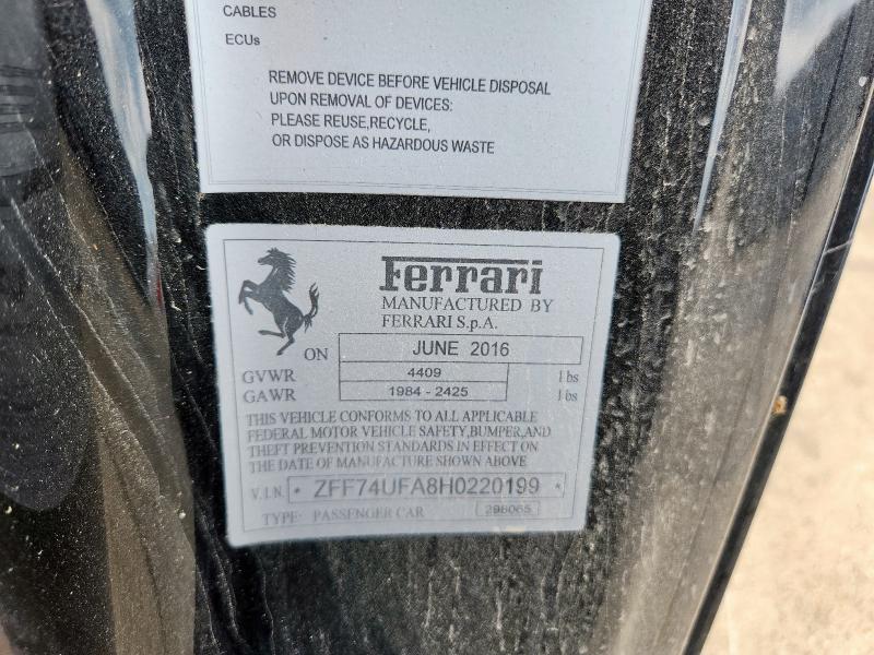 2017 FERRARI F12 BERLIN ZFF74UFA8H0220199