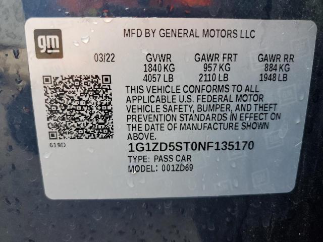 2022 CHEVROLET MALIBU LT 1G1ZD5ST0NF135170
