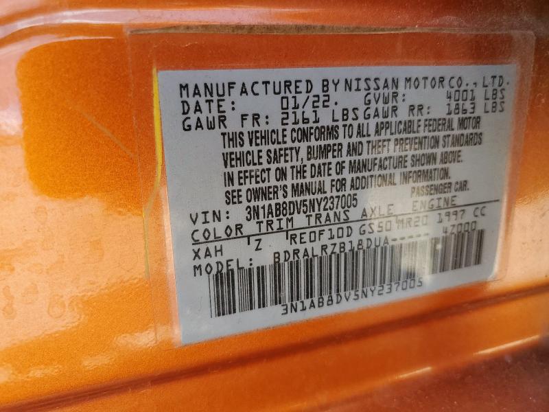 2022 NISSAN SENTRA SR #3296441680