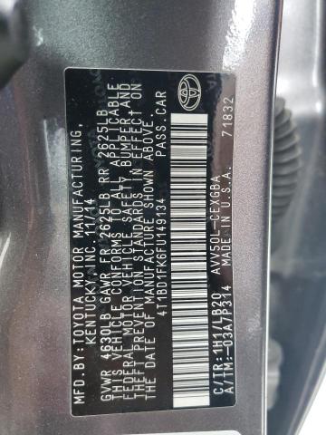 2015 TOYOTA CAMRY HYBRID 4T1BD1FK6FU149134