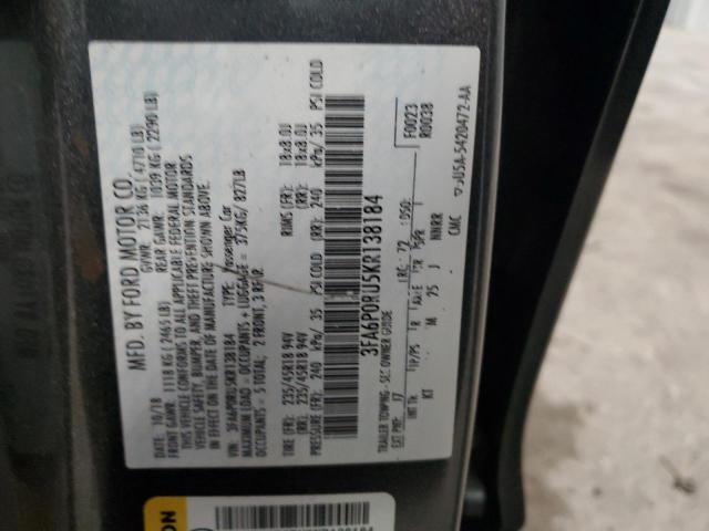 2019 FORD FUSION TIT - 3FA6P0RU5KR138184