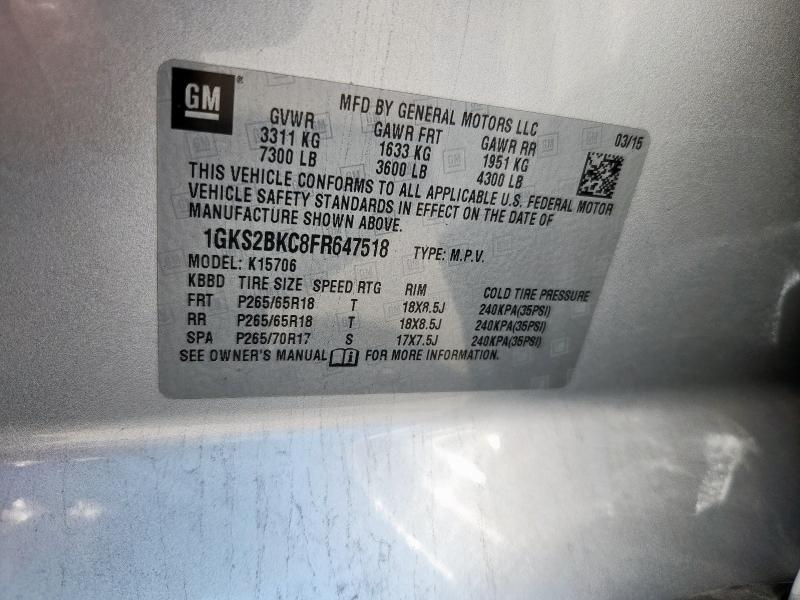 2015 GMC YUKON SLT 1GKS2BKC8FR647518