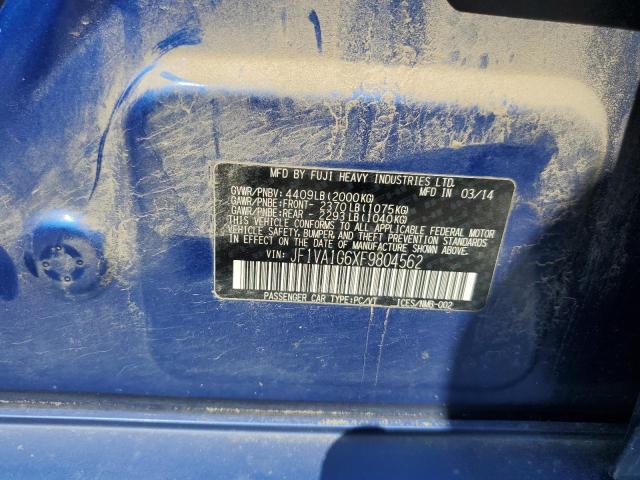 2015 SUBARU WRX LIMITED JF1VA1G6XF9804562