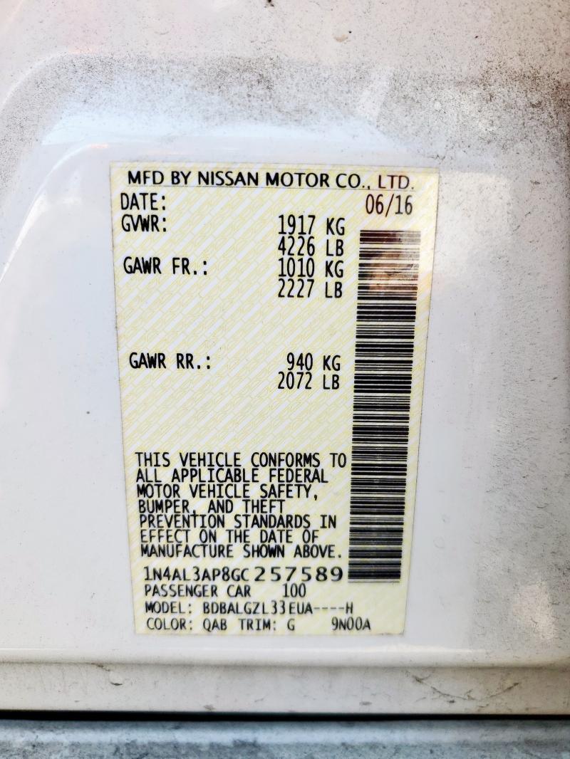 2016 NISSAN ALTIMA 2.5 #3290348774