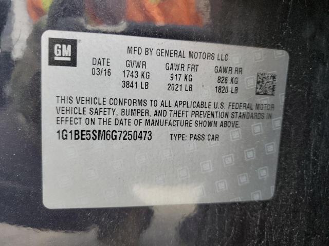 2016 CHEVROLET CRUZE LT 1G1BE5SM6G7250473