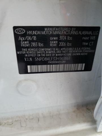 2018 HYUNDAI ELANTRA SE 5NPD84LF3JH343861