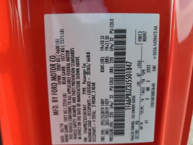 2018 FORD MUSTANG SH - 1FA6P8JZ3J5501847